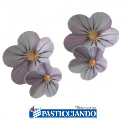 Fiori in ostia lilla decorati 3D 100pz  in vendita online
