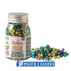  Vendita on-line di Perle di zucchero colormix metallizzate 100gr Decora 