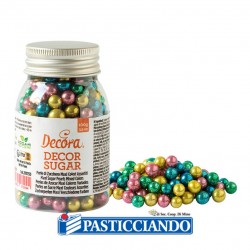 Perle grandi di zucchero colormix metallizzate 100gr Decora in vendita online