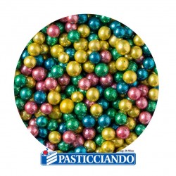 Perle grandi di zucchero colormix metallizzate 100gr Decora in vendita online