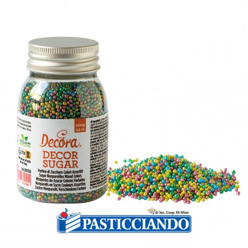 Perline mompariglia di zucchero colormix metallizzate 100gr - Decora