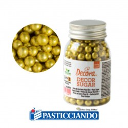 Perle grandi di zucchero dorate 100gr Decora in vendita online