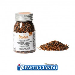 Perline mompariglia di zucchero arancio e nero 100gr Decora in vendita online