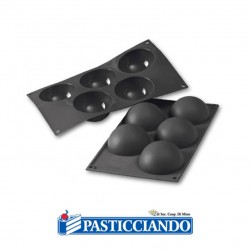 Stampo in silicone semisfera 5 cavità 30SF001 Martellato in vendita online