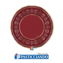 Piatti royal red gold cm.30 Big Party in vendita online