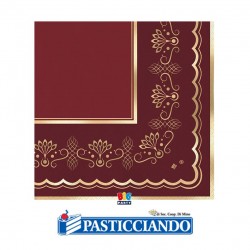  Vendita on-line di Tovaglioli Natalizi royal red gold 33x33cm 16pz Big Party 