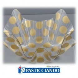 Contenitore per confettata pois oro 22 cm GRAZIANO in vendita online