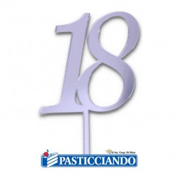  Vendita on-line di Cake topper 18 argento in plex GRAZIANO 