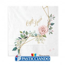  Vendita on-line di Tovagliolini oggi sposi Floreali 25x25cm 20pz Big Party 