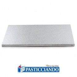 Sottotorta rigido rettangolare argento 50x70 H1,2 cm Decora in vendita online