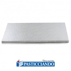  Vendita on-line di Sottotorta rigido rettangolare argento 50x70 H1,2 cm  