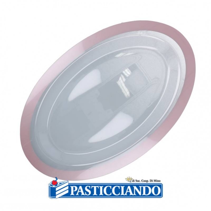 Vassoio ovale rosa in pet 40x25,3 cm - GRAZIANO