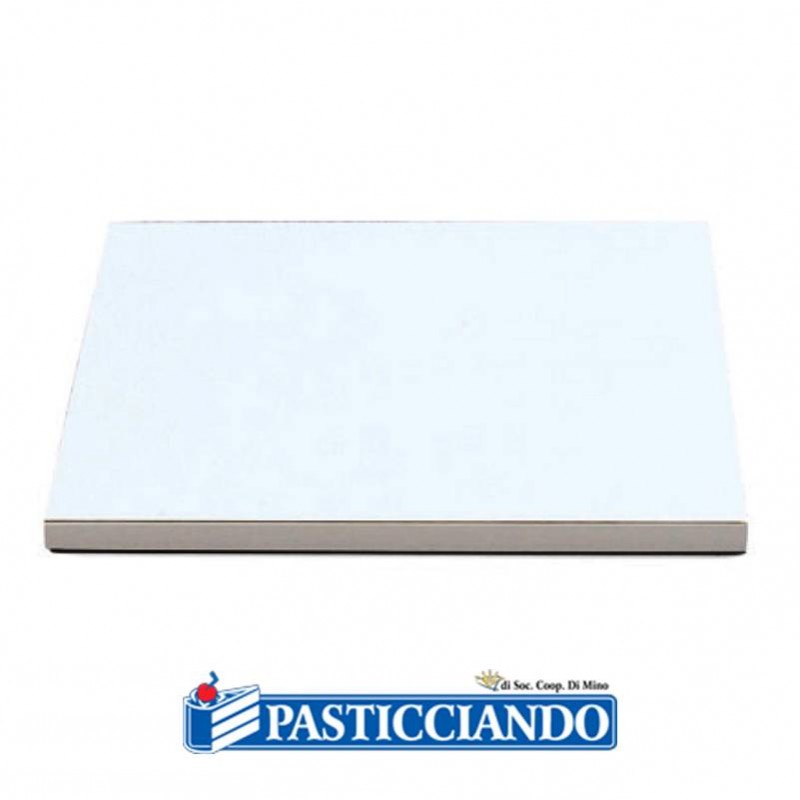 Sottotorta rigido quadrato bianco 30X30 H1,2 cm - Decora