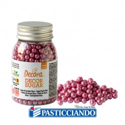  Vendita on-line di Perle di zucchero rosa metallizzato 100gr Decora 