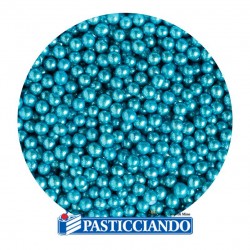 Perle di zucchero azzurro metallizzato 100gr Decora in vendita online