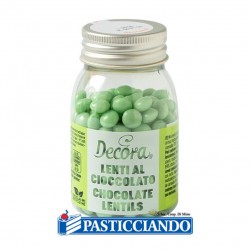  Vendita on-line di Mini lenti di cioccolato al latte verde salvia 80gr Decora 