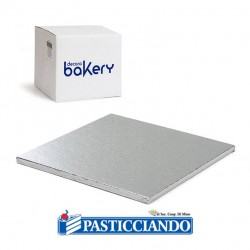  Vendita on-line di Sottotorta rigido quadrato argento 36x36 H1,2 cm Decora 