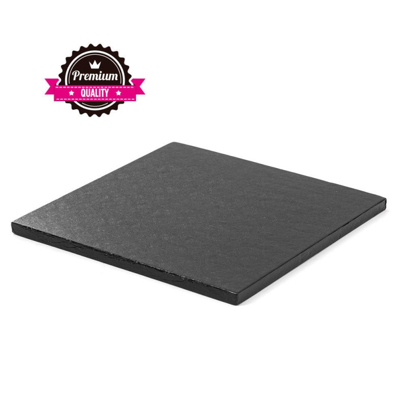 Sottotorta rigido quadrato nero 35x35 h1,2 cm - Decora