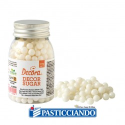 Vendita on-line di Perle grandi colore bianco brillante 100gr Decora 