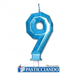  Vendita on-line di Candelina blu metal n.9 Big Party 
