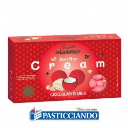  Vendita on-line di Confetti Bon Bon Cream rossi al cioccolato bianco 900gr Maxtris 