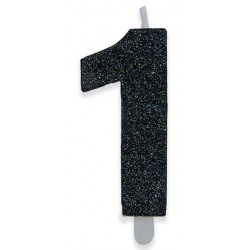 Candela numero nera glitter Big Party in vendita online