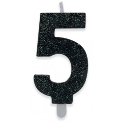 Candela numero nera glitter Big Party in vendita online