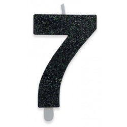 Candela numero nera glitter Big Party in vendita online