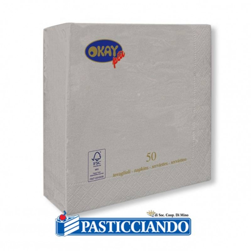 Tovaglioli argento 33x33 - Okay più