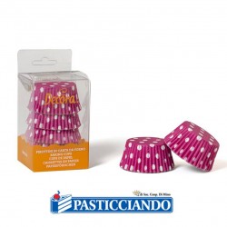  Vendita on-line di Pirottini fucsia pois 75pz  