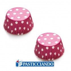 Pirottini fucsia pois 75pz Decora in vendita online