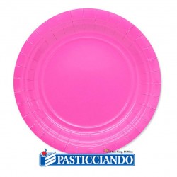  Vendita on-line di Piatti fucsia biodegradabili 25pz 18cm  