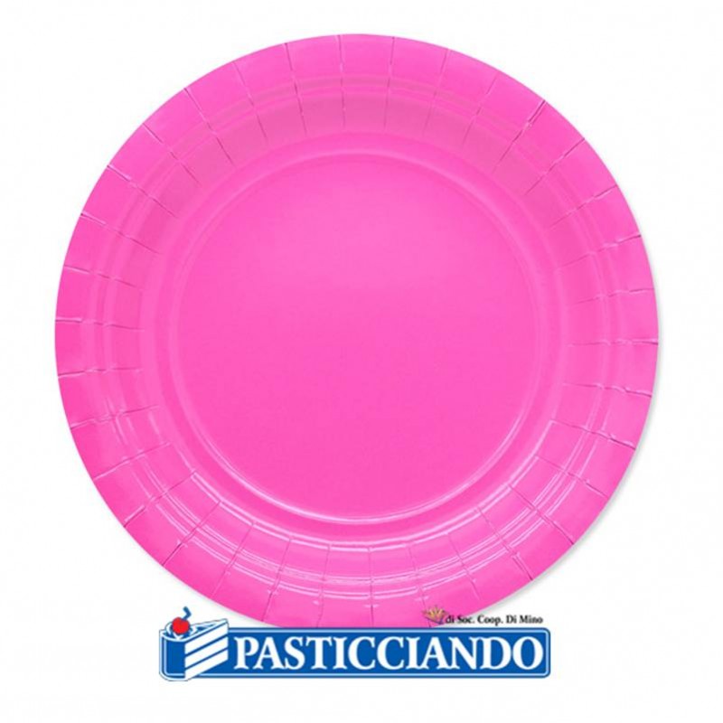 Piatti fucsia biodegradabili 25pz 18cm - Big Party