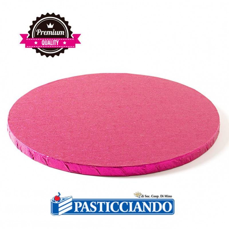 Sottotorta rigido rotondo fucsia D.30 H1,2 cm - Decora