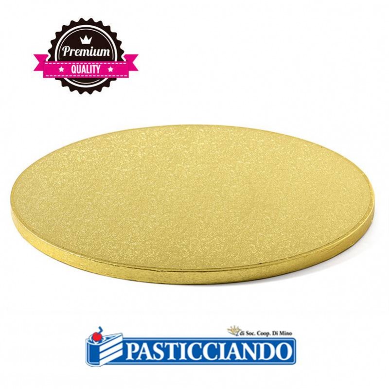 Sottotorta rigido rotondo oro D.30 H1,2 cm - Decora