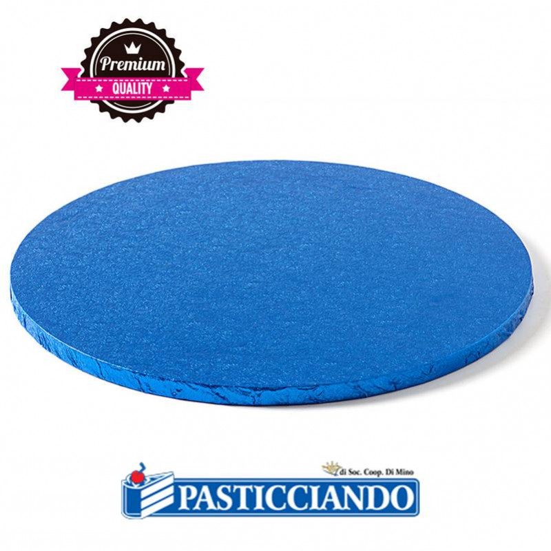 Sottotorta rigido rotondo azzurro D.35 H1,2 cm - Decora