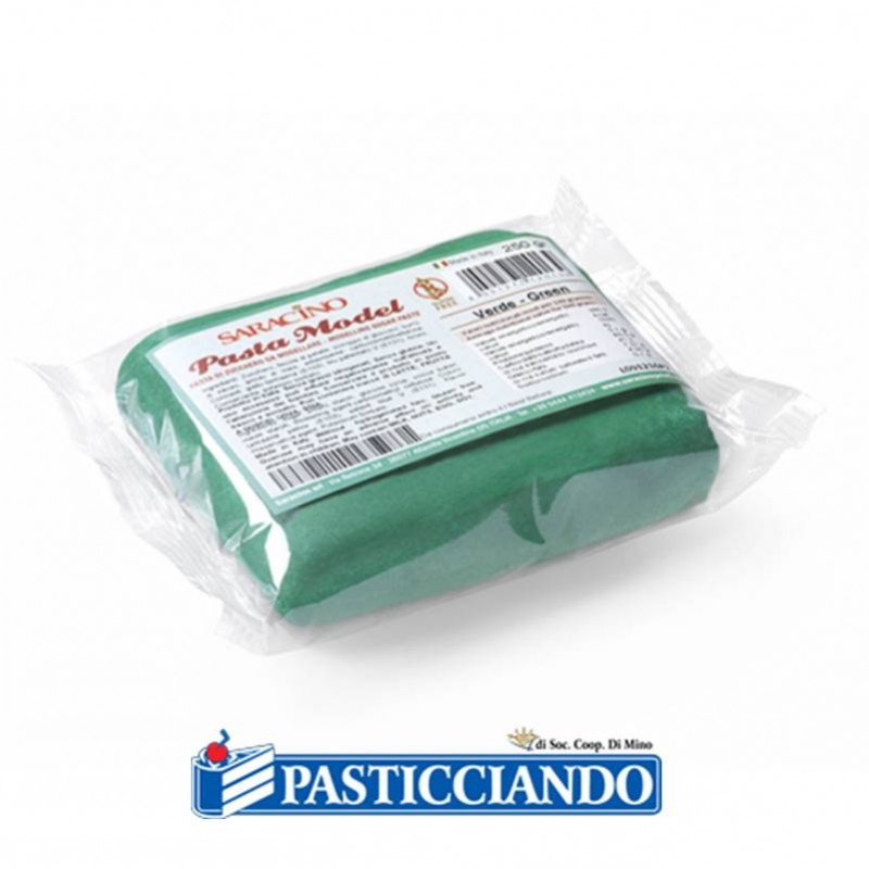 Pasta di zucchero model verde scuro 250gr - Saracino