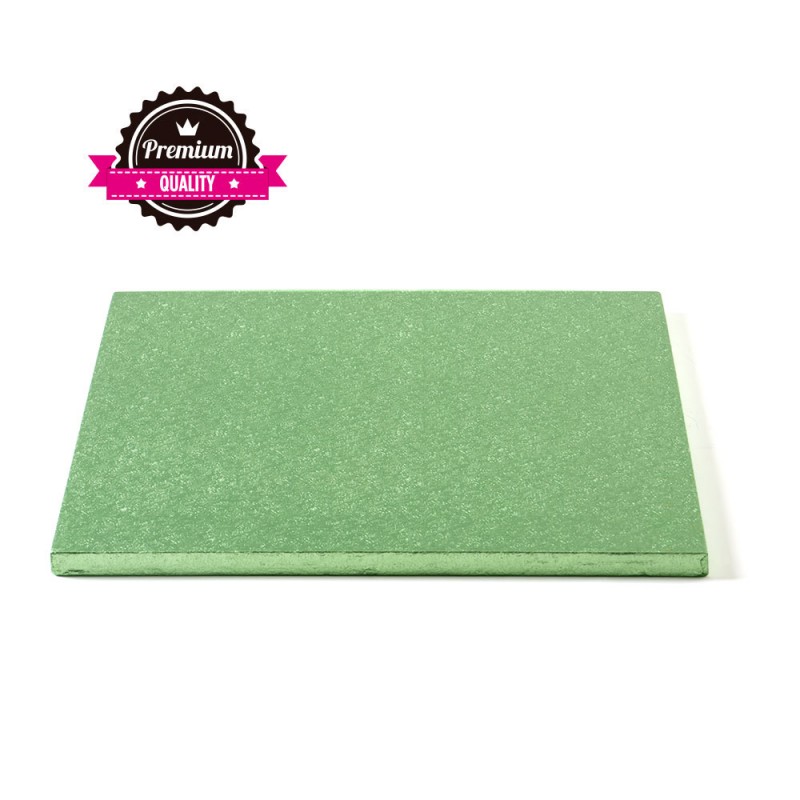 Sottotorta rigido quadrato verde chiaro 30x30 h1,2 cm - Decora