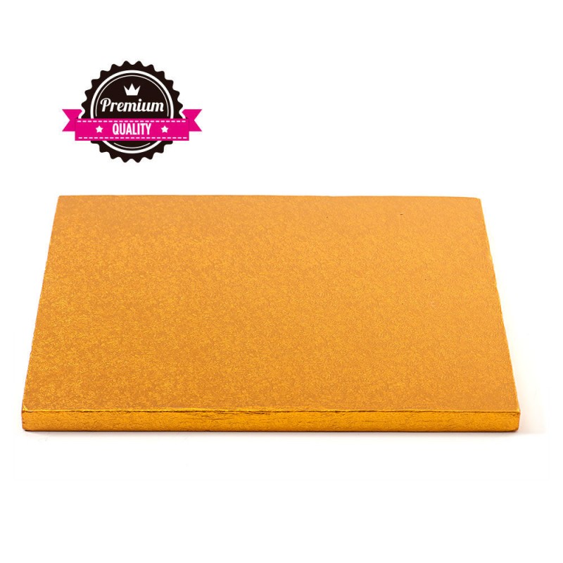 Sottotorta rigido quadrato arancio 30x30 h1,2 cm - Decora