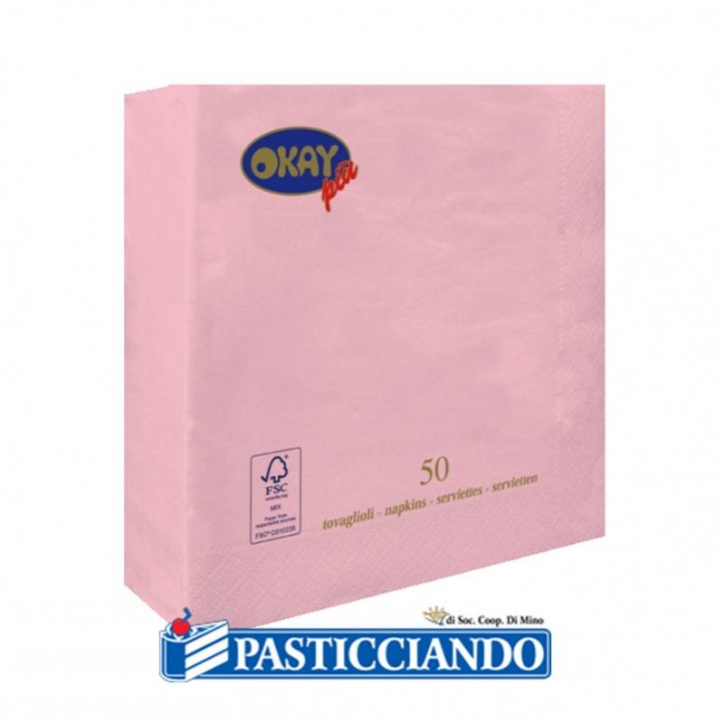 Tovaglioli rosa 25x25 - Okay più