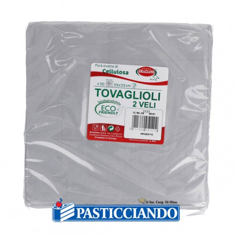 Tovaglioli argento 33x33 - GRAZIANO