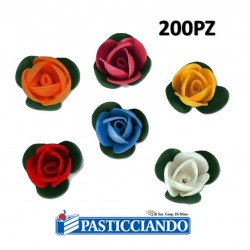  Selling on-line of Roselline in ostia con foglie 200pz Floreal 