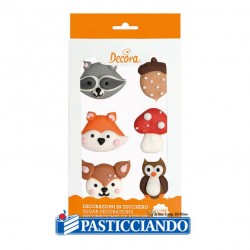  Vendita on-line di Animali del bosco in zucchero 6pz Decora 