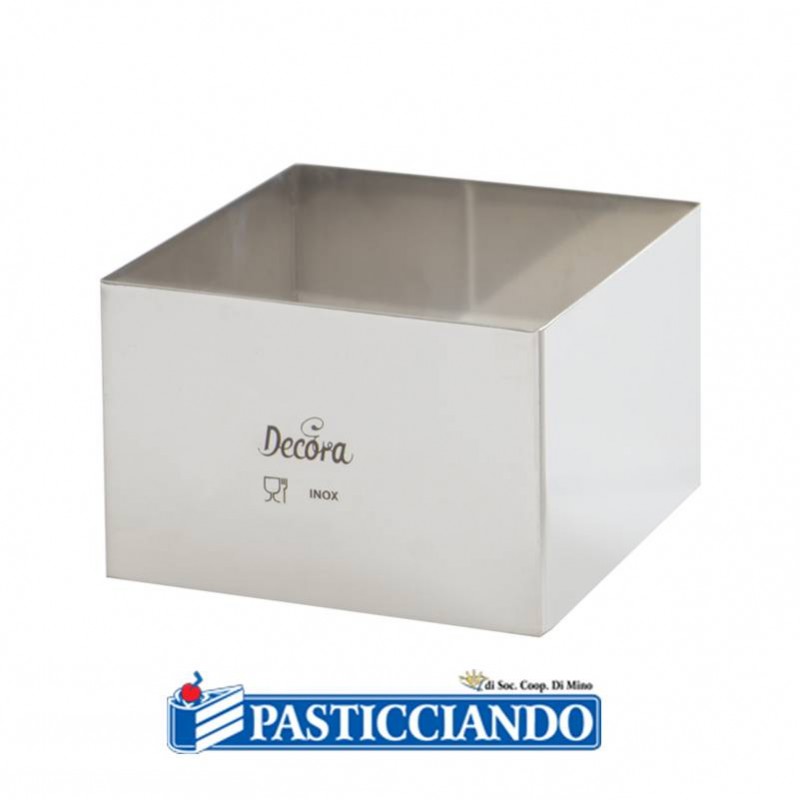 Quadrato inox 18X18 H6 cm - Decora