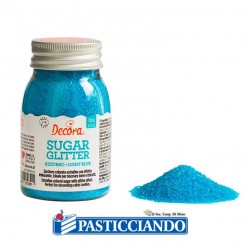 Selling on-line of Zucchero glitterato azzurro 100gr  