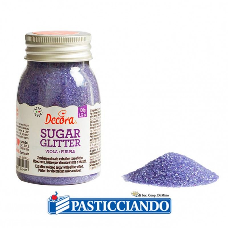 Zucchero glitterato viola 100gr - Decora